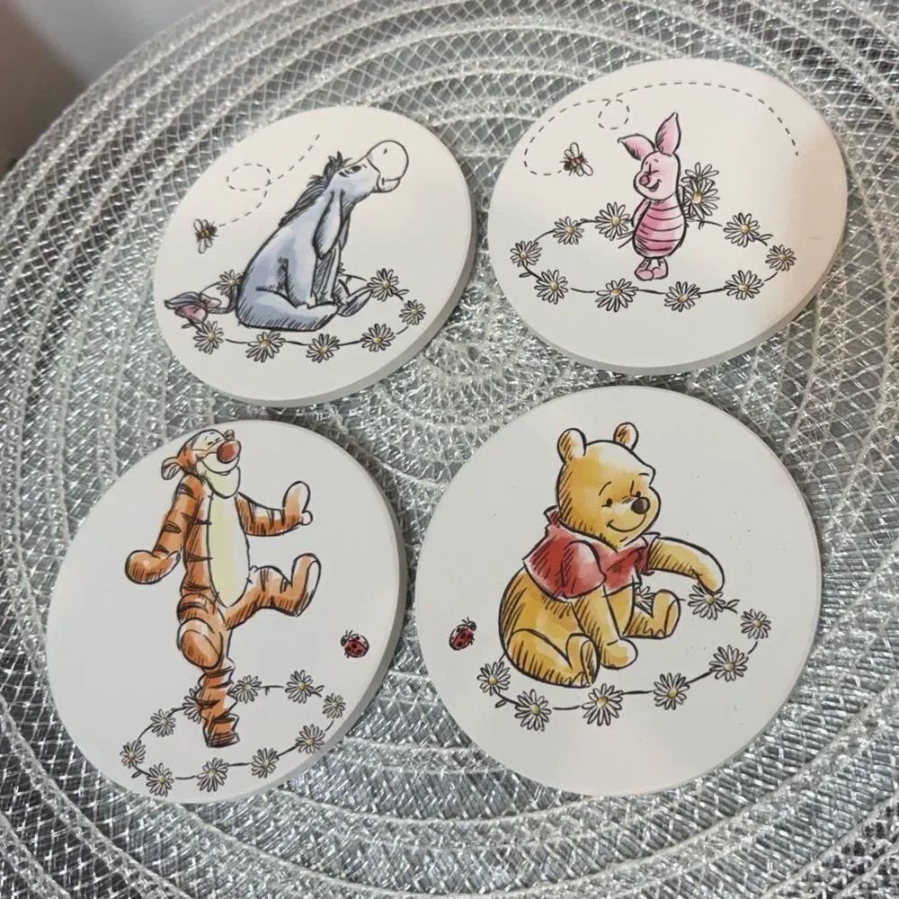Disney Winnie the Pooh Daisy Chain Set of 4 Assorted Coasters NWT